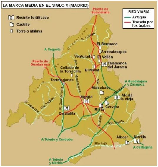 La marca Media en el siglo X en la Comunidad de Madrid.